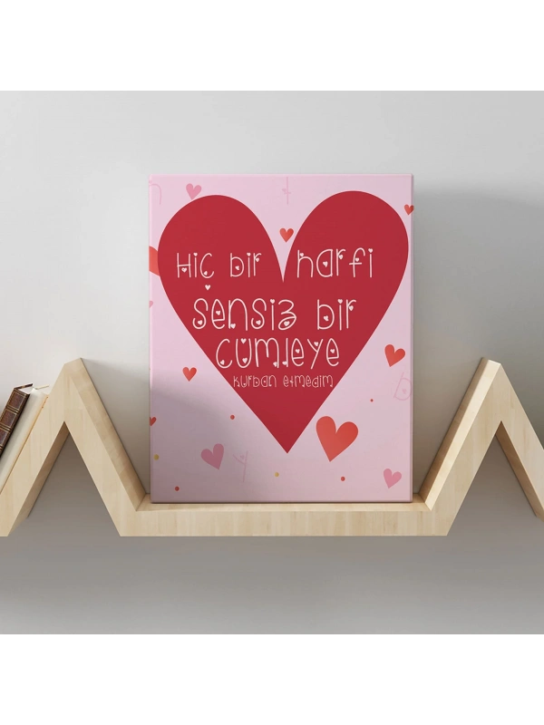 Romantik Tasarımlı Mini Kanvas Tablo - No4
