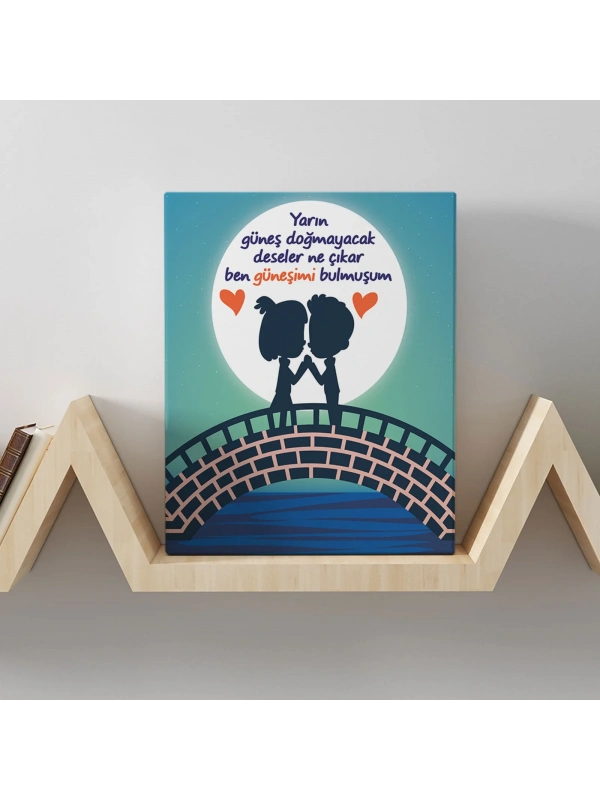 Romantik Tasarımlı Mini Kanvas Tablo - No5