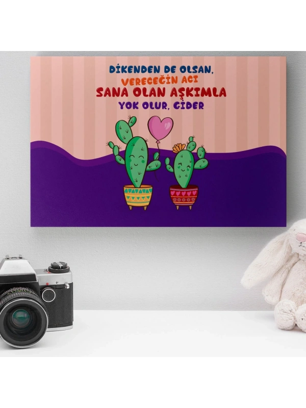 Romantik Tasarımlı Mini Kanvas Tablo - No9