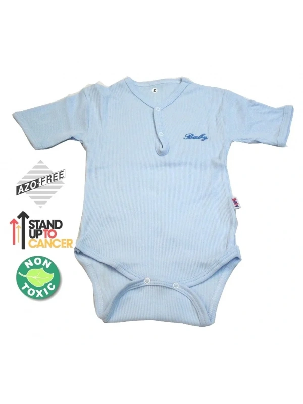Sema Baby Yarım Kol Kaşkorse Badi (Body) - Mavi  0-6 Ay