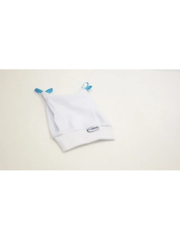 Sema Bebe Yenidoğan Kurdelalı Bebek Şapka - Beyaz