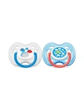 Avent 0% BPA Yalanci Emzik 0-6 ay Desenli 2li