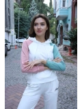 Kanguru Cepli Sweatshirt - BEYAZ