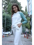 Kanguru Cepli Sweatshirt - BEYAZ