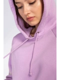 Kapüşonlu Şardonlu Sweatshirt-LİLA