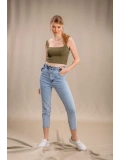 Lastik Detaylı Slim Fit Jeans - MAVİ