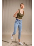 Lastik Detaylı Slim Fit Jeans - MAVİ