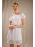 Madonna Yaka Elbise - BEYAZ
