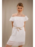 Madonna Yaka Elbise - BEYAZ