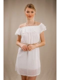 Madonna Yaka Elbise - BEYAZ