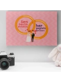 Romantik Tasarımlı Mini Kanvas Tablo - No7