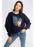 Şardonlu Sweatshirt-LACİVERT