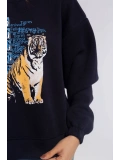 Şardonlu Sweatshirt-LACİVERT