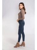 Yırtık Detaylı Skinny Jean Pantolon-LACİVERT