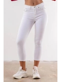 Yüksek Bel Skinny Jean Pantolon  - BEYAZ