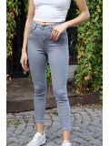 Yüksek Bel Skinny Jean Pantolon - GRİ