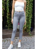 Yüksek Bel Skinny Jean Pantolon - GRİ