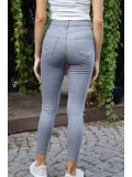 Yüksek Bel Skinny Jean Pantolon - GRİ