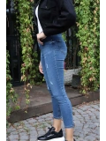 Yüksek Bel Skinny Jean Pantolon  - MAVİ
