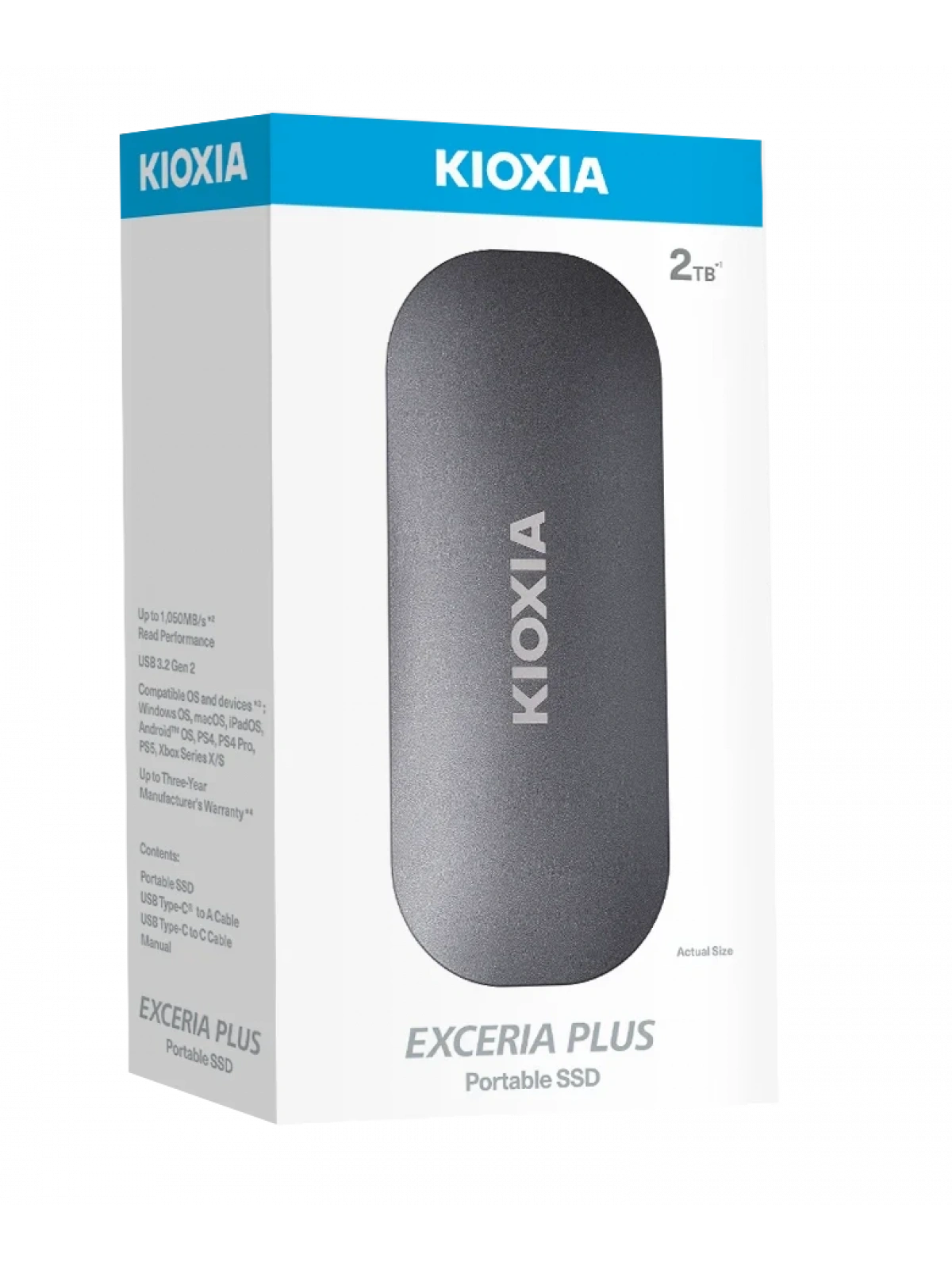 2TB KIOXIA EXCERIA PLUS G2 USB 3.2 1050/1000 MB/s LXD10S002TG8