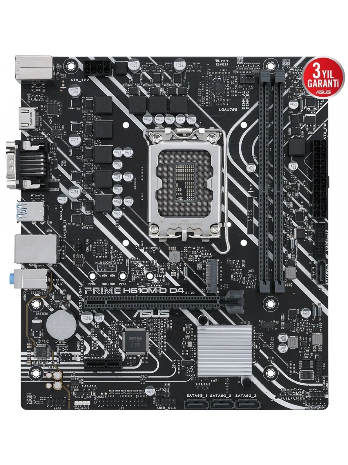ASUS PRIME H610M-D DDR4 3200(OC) VGA HDMI DP M.2 mATX 1700p