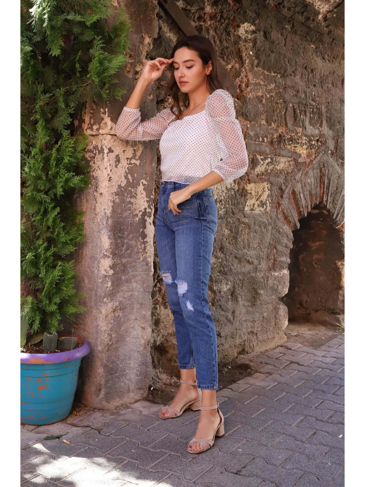 MOM Jeans - LACİVERT