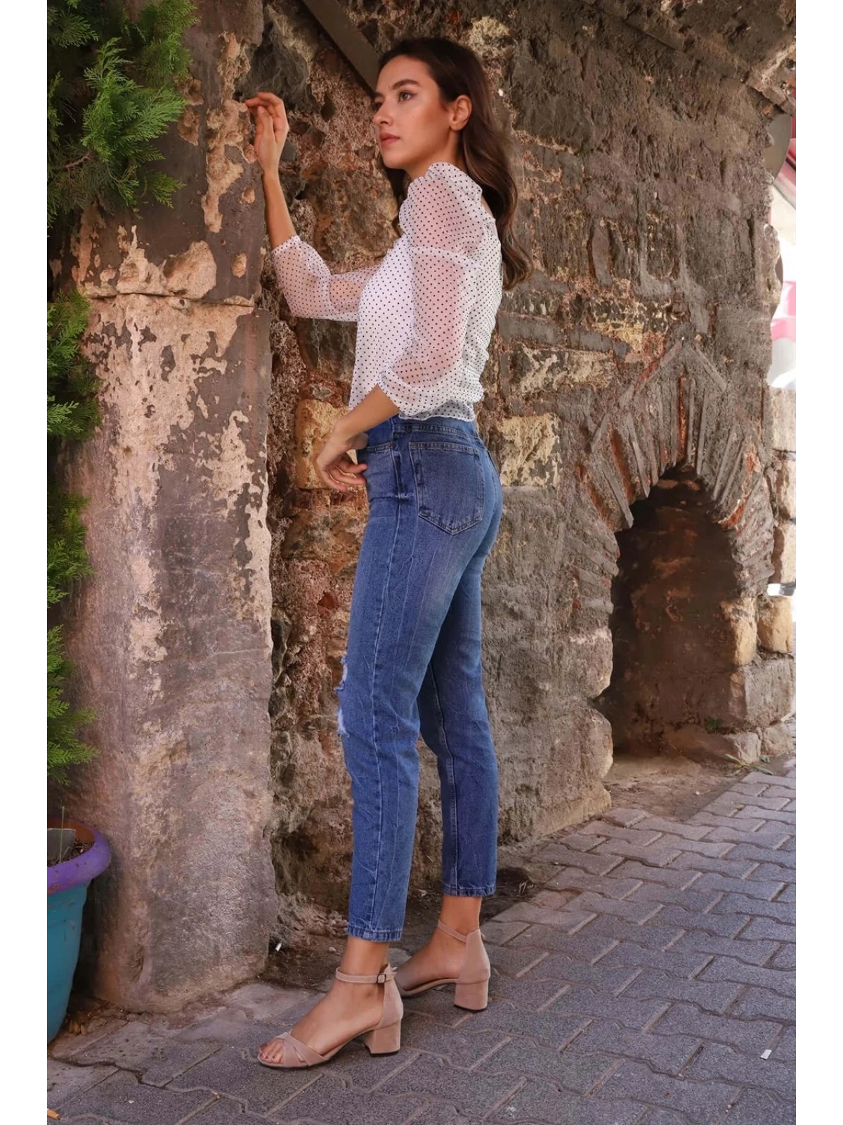 MOM Jeans - LACİVERT