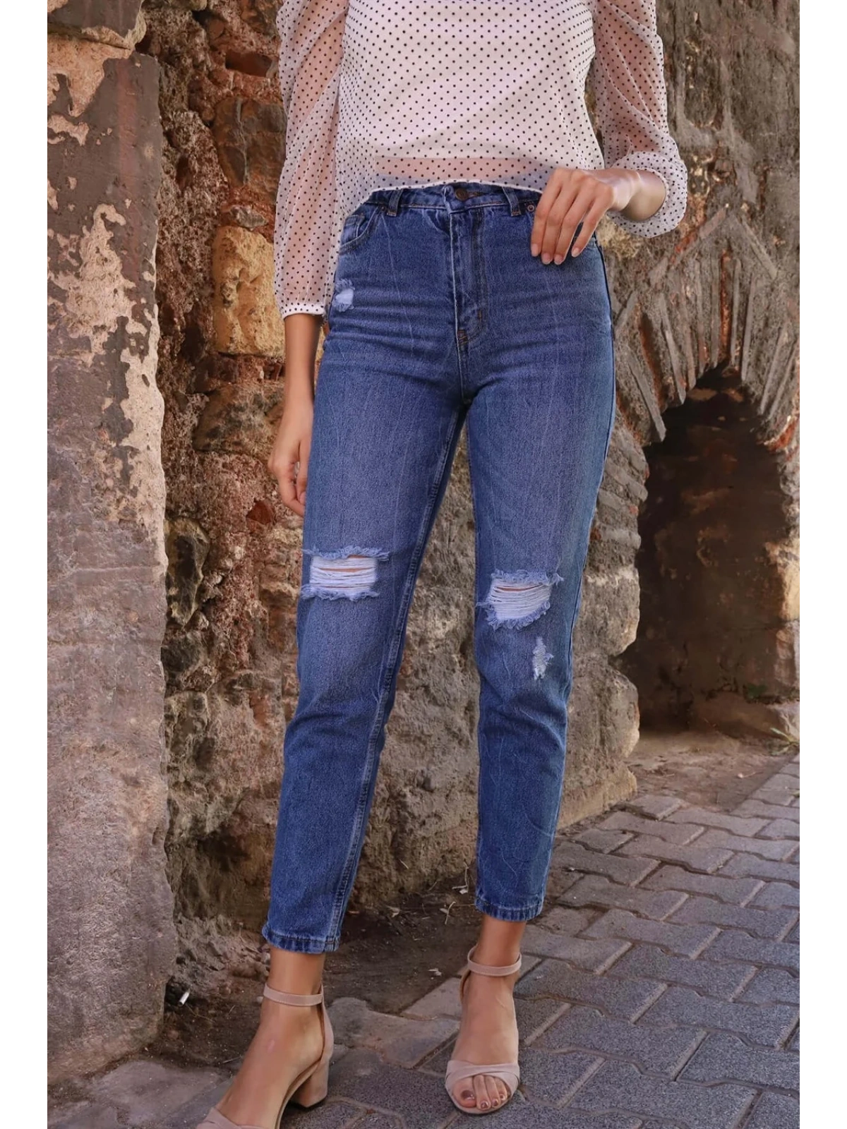 MOM Jeans - LACİVERT