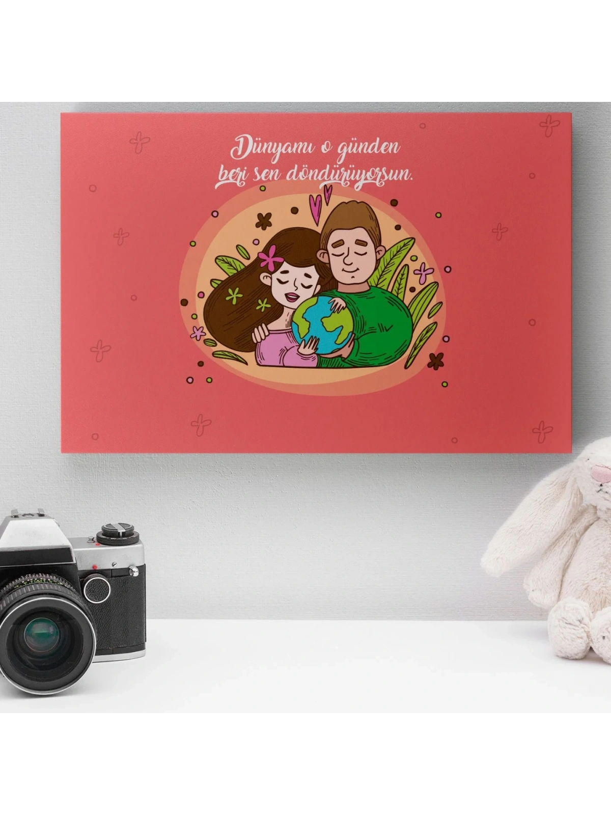Romantik Tasarımlı Mini Kanvas Tablo - No12