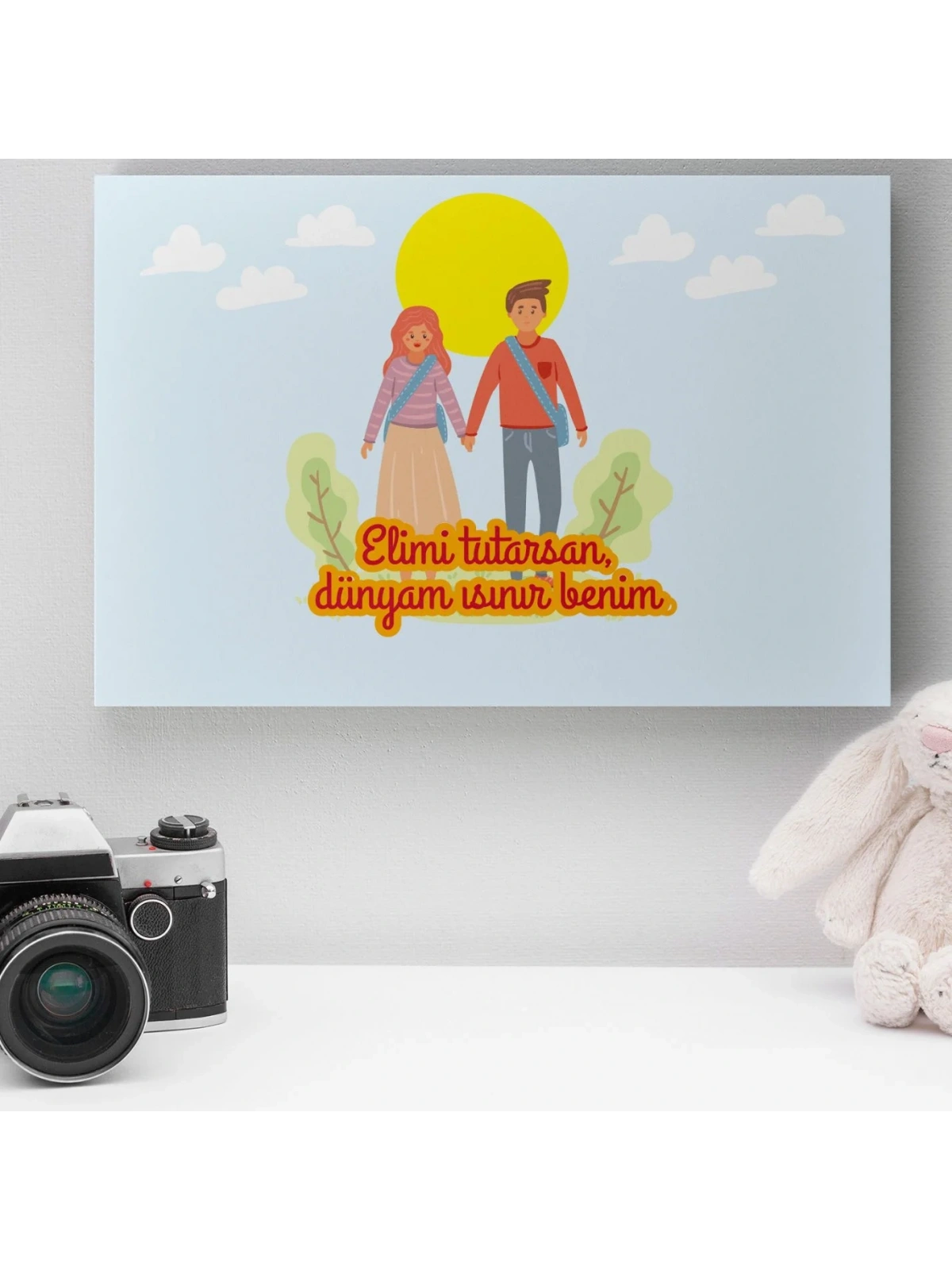 Romantik Tasarımlı Mini Kanvas Tablo - No16