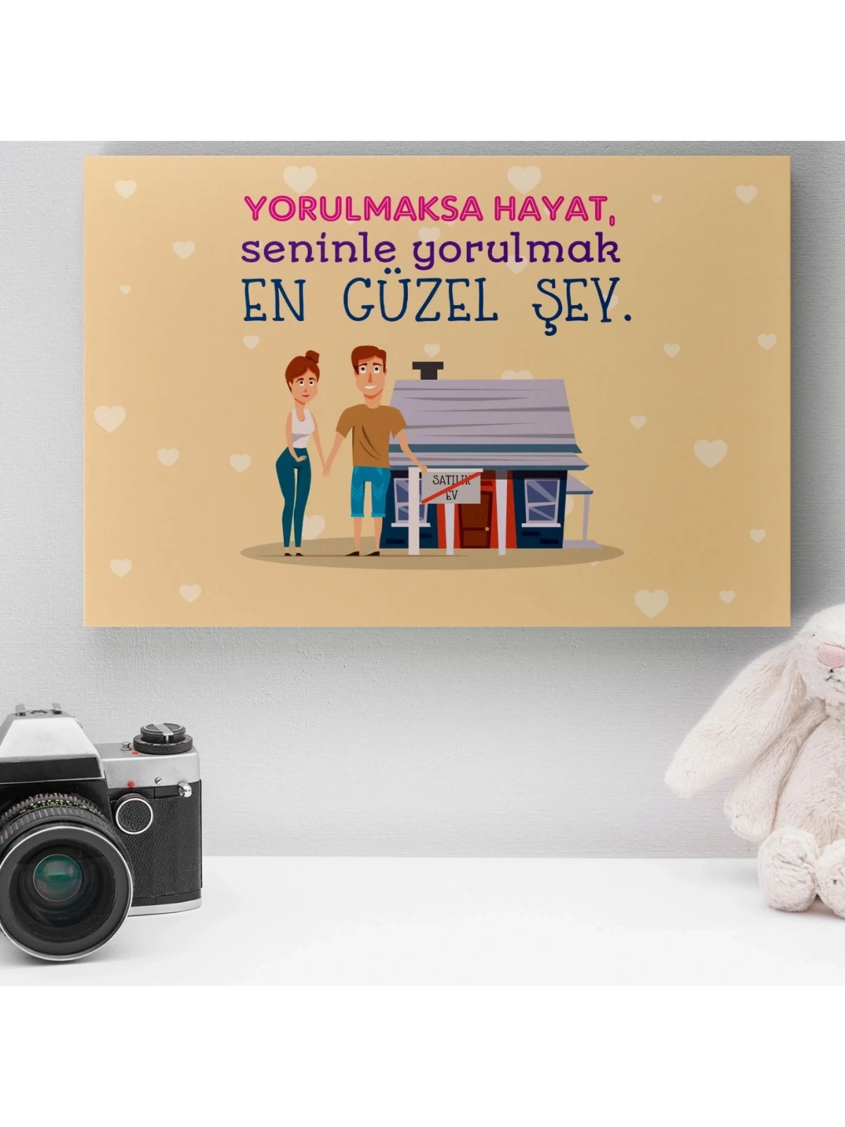 Romantik Tasarımlı Mini Kanvas Tablo - No8