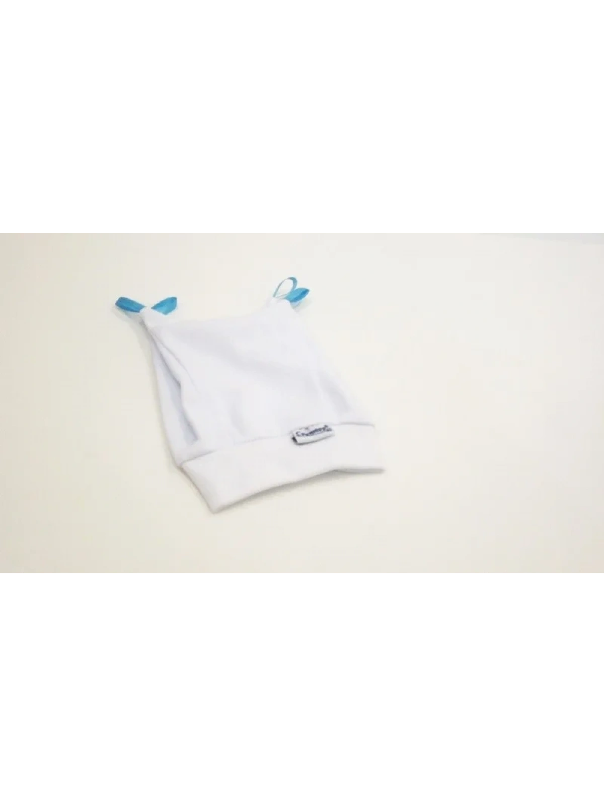 Sema Bebe Yenidoğan Kurdelalı Bebek Şapka - Beyaz