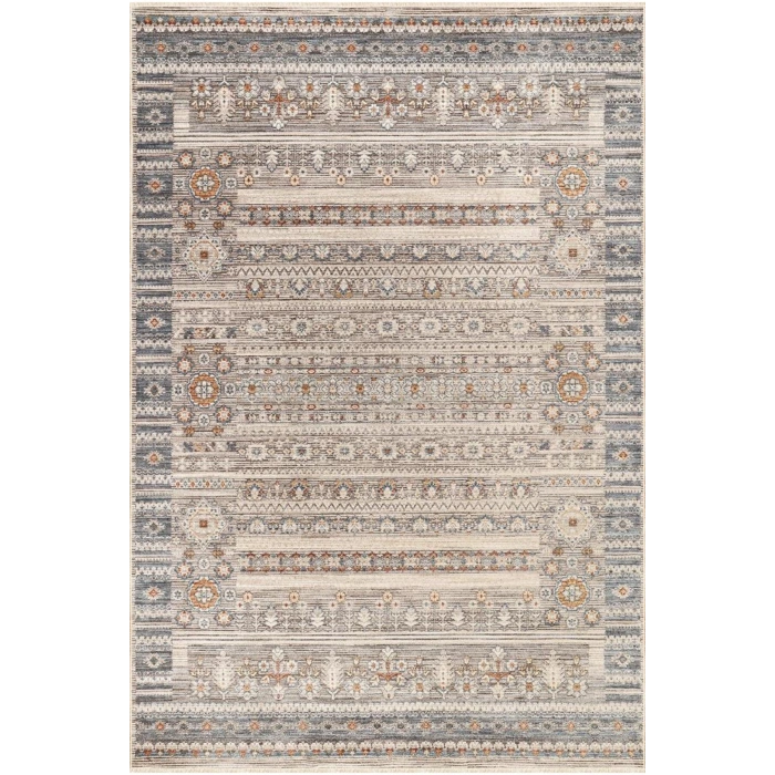 Salon Halısı Etnik Desenli Mavi Renk Retro Vintage Yumuşak Dokulu Oturma Odası Halısı