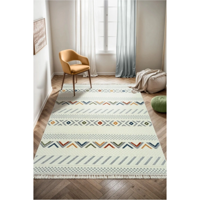 Multi Modern Dokuma Etnik Desenli Bukleli Hav Toz Vermez Salon Halısı Yumuşak Çocuk Odası Halısı Koridor Halısı