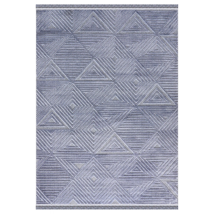 Gri Hav Toz Vermez Modern Geometrik Desenli Dokuma Salon Halısı Oturma Odası Halısı