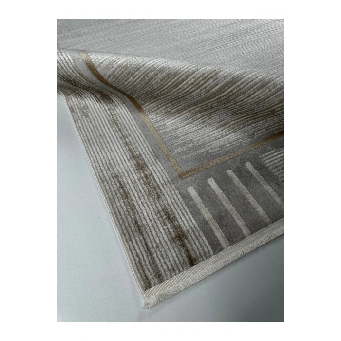 Merinos Vista Vizon Kahve Çerçeveli %100 Akrilik Yumuşak Dokulu Salon Oturma Odası Halısı 79322-80