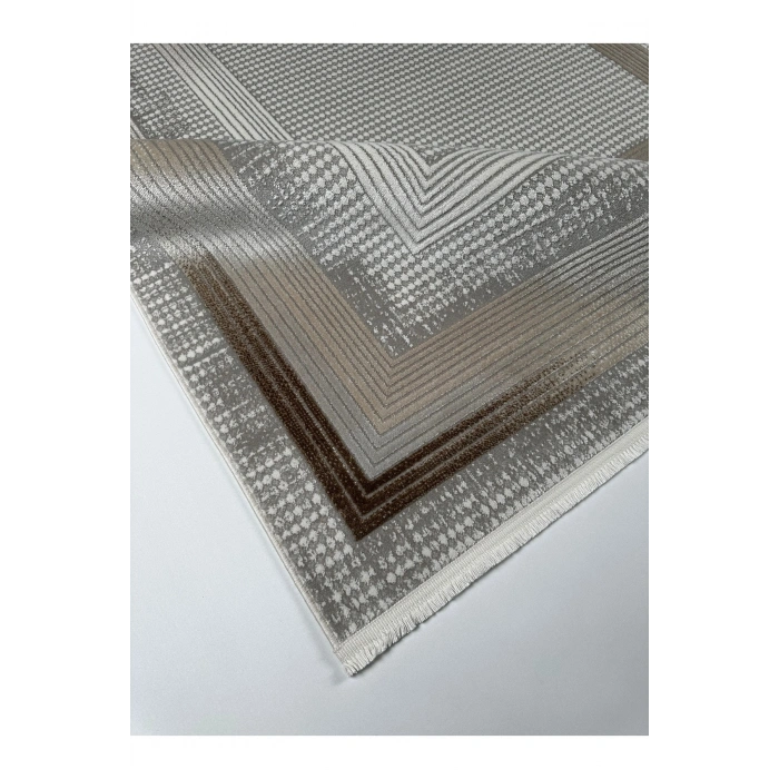 Merinos Vista Krem Kahverengi %100 Akrilik Yumuşak Dokulu Salon Oturma Odası Halısı 79323-80