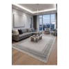 Merinos Vista Gri Çerçeveli %100 Akrilik Yumuşak Dokulu Salon Oturma Odası Halısı
