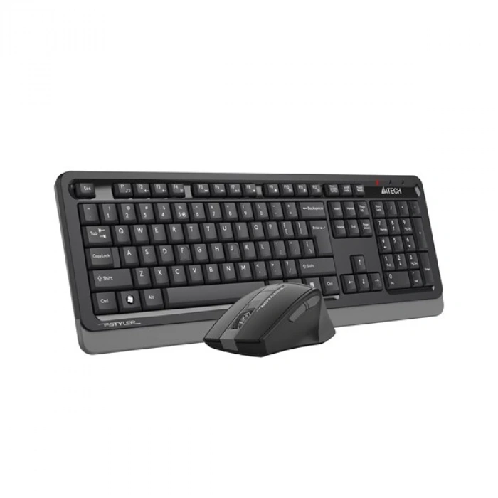 A4 TECH FG1035 Kablosuz Q Trk Optic Mouse Siyah/Gri Multimedya Klavye - Mouse Set