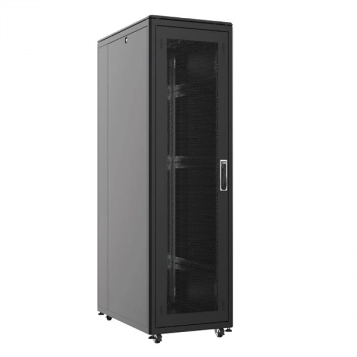 AGER 22u + 2li Fan 600x1000mm Dikili Tip Siyah Kabinet Vega AG-VB22U6010S1 Cam Kapak