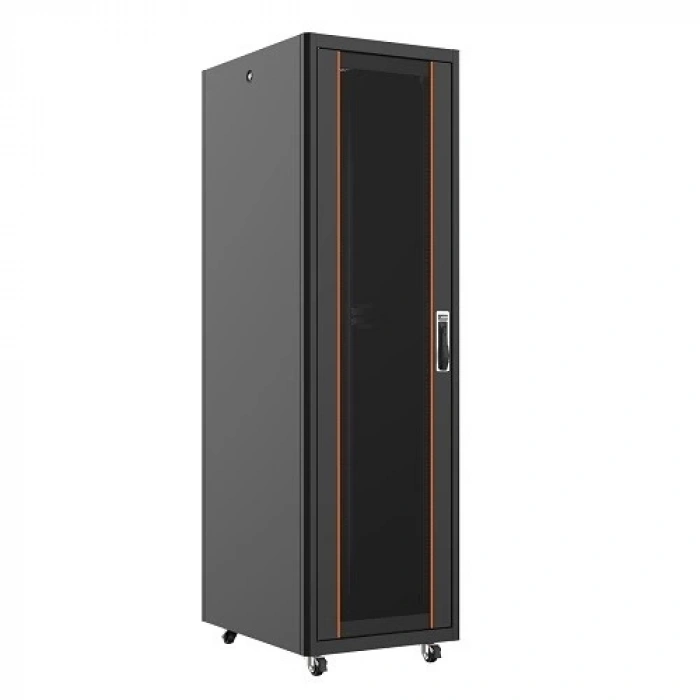 AGER 26U 600x800mm Dikili Tip Siyah Kabinet Agena AG-AN26U6080S1 Cam Kapak