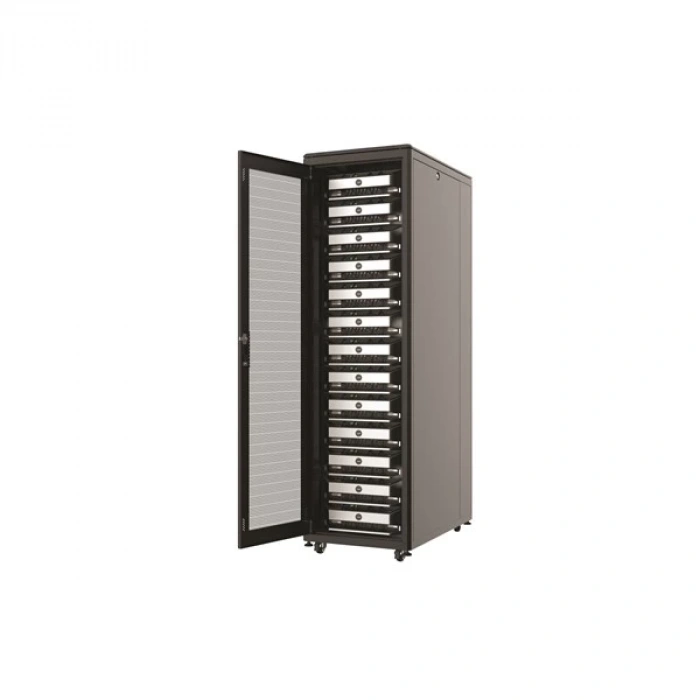 AGER 26U 800x1000mm Dikili Tip Siyah Kabinet Vega AG-VB26U8010S1-BAAA-A-M1 Cam Kapak