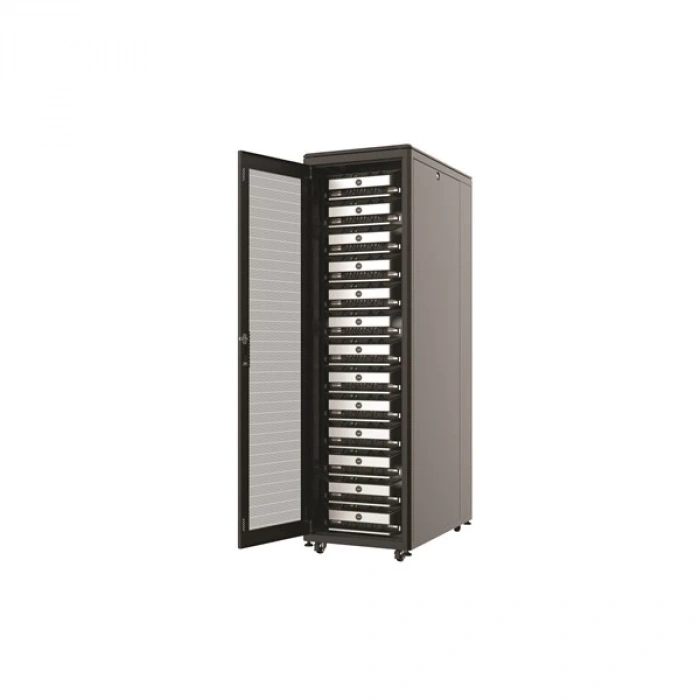 AGER 36U 600x1000mm Dikili Tip Siyah Kabinet Vega AG-VB36U6010S1 Cam Kapak