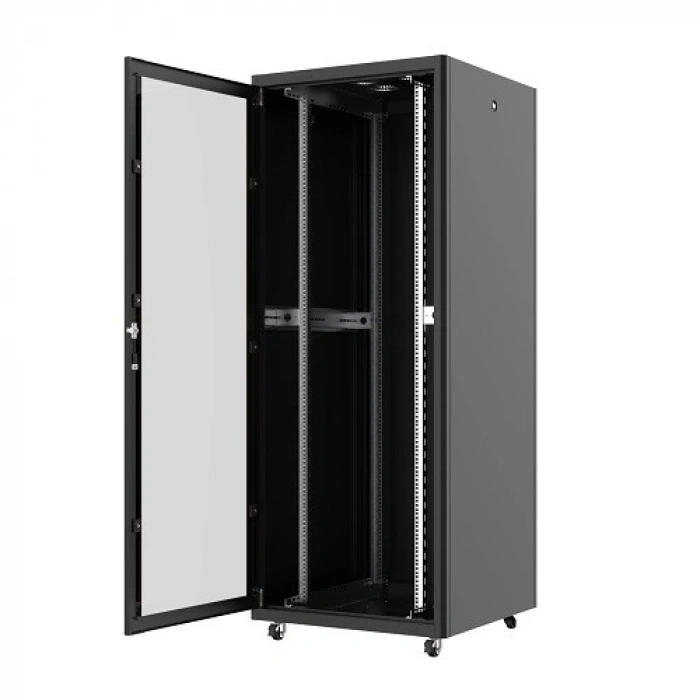 AGER 36U 800x800mm Dikili Tip Siyah Kabinet Vega AG-VB36U8080S1 Cam Kapak