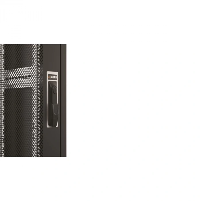 AGER 36U 800x800mm Dikili Tip Siyah Kabinet Vega AG-VB36U8080S1 Cam Kapak