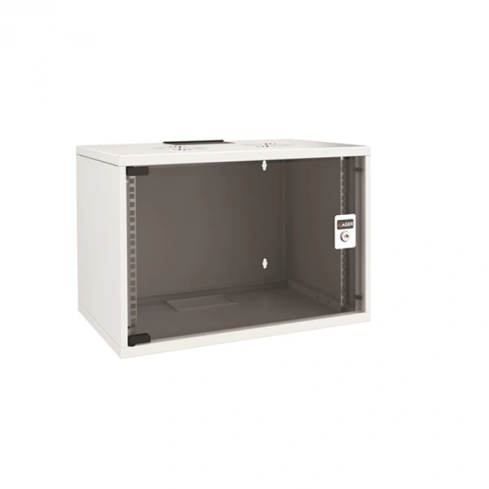 AGER 9U 600x600mm Duvar Tipi Beyaz Kabinet Demonte FLAT AG-AF09U6060B1-CBAA-A-D1