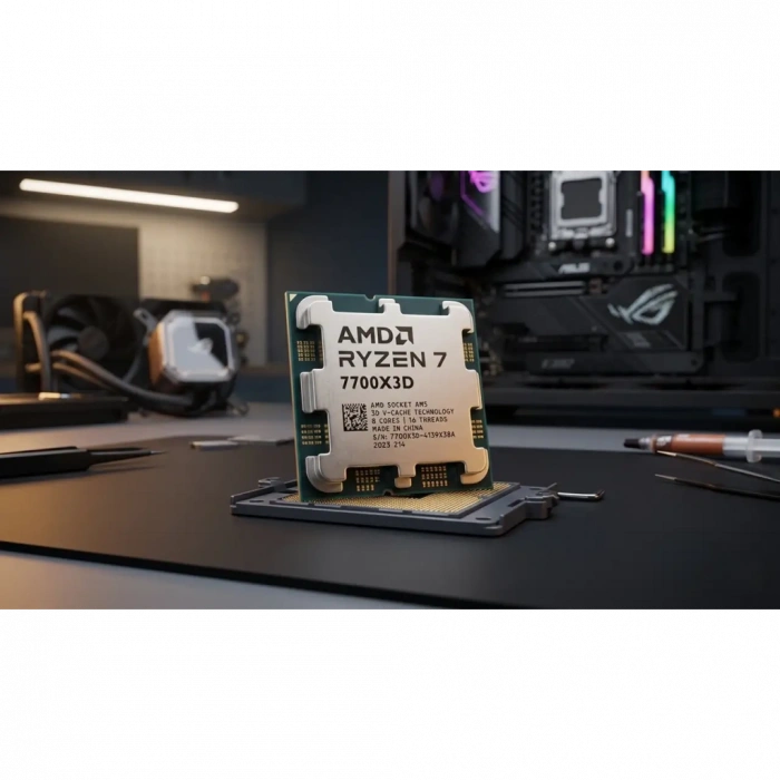 AMD RYZEN 7 7700X3D 8 Core, 4,00-4.50GHz, 104Mb Cache, 120W,  AM5 Soket, TRAY, (Dahili Grafik VAR, Fan YOK) TÜRKİYE Distibütör GARANTİLİ