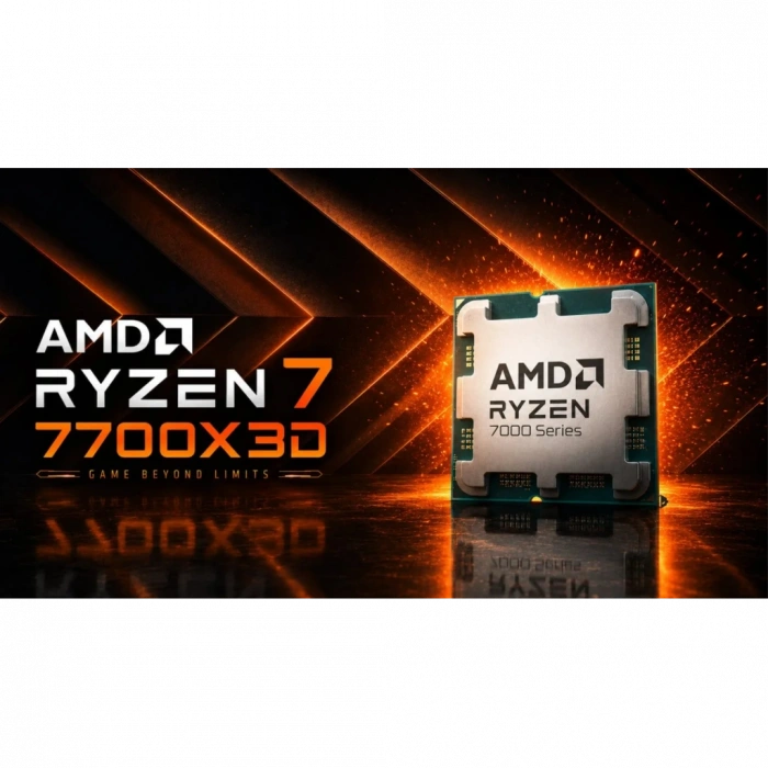 AMD RYZEN 7 7700X3D 8 Core, 4,00-4.50GHz, 104Mb Cache, 120W,  AM5 Soket, TRAY, (Dahili Grafik VAR, Fan YOK) TÜRKİYE Distibütör GARANTİLİ