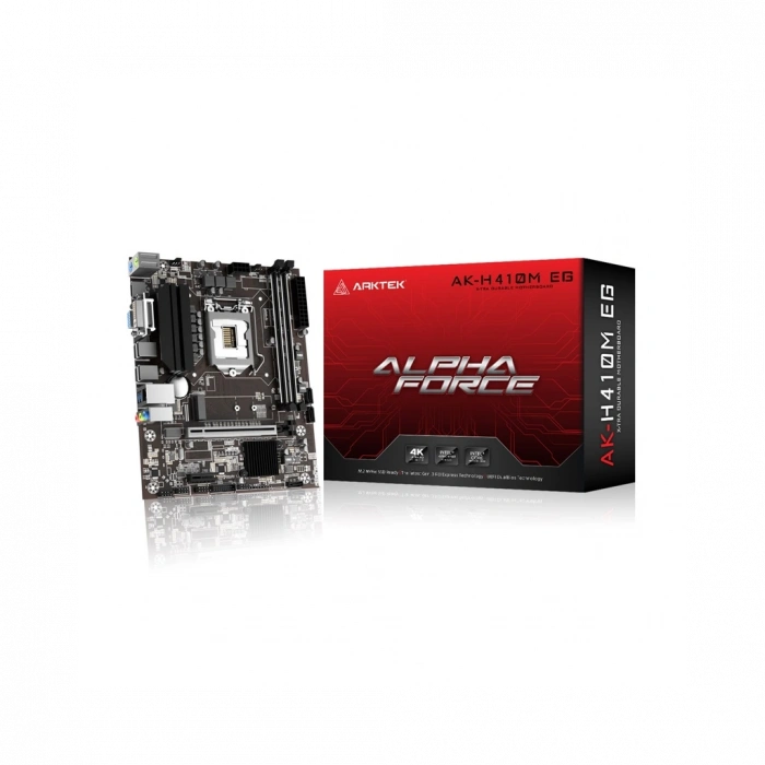 ARKTEK ALPHA FORCE, AK-H410M EG VA, 2xDDR4, M.2, D-Sub, HDMI, 10.Nesil, LGA1200 Soket, Anakart