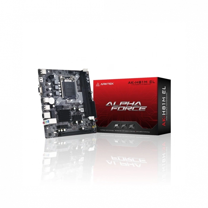 ARKTEK ALPHA FORCE, AK-H81M EL, 2xDDR3, M.2, D-SUB, HDMI, 4.Nesil, LGA1150 Soket, Anakart